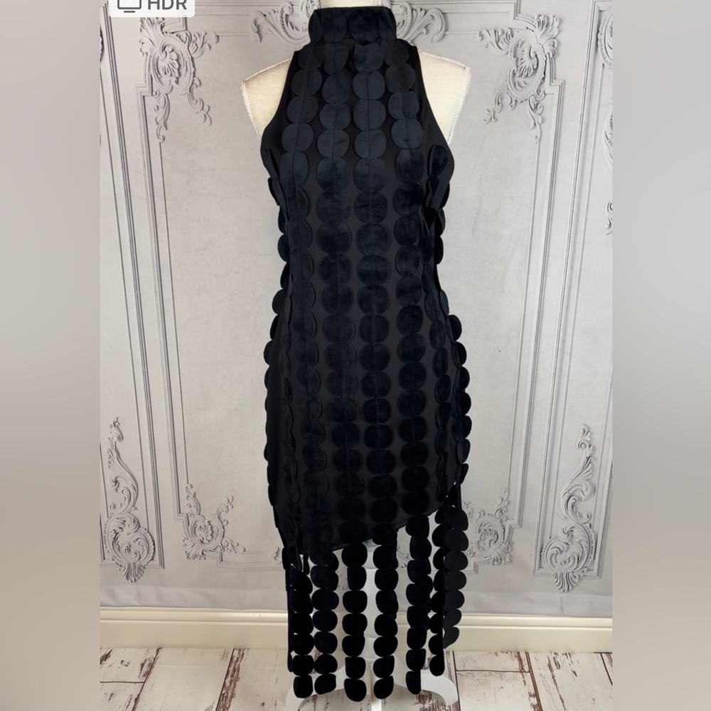 Tiffany Elegant Tassel Laser Cut Evening Mini Dress - Picture 9 of 15